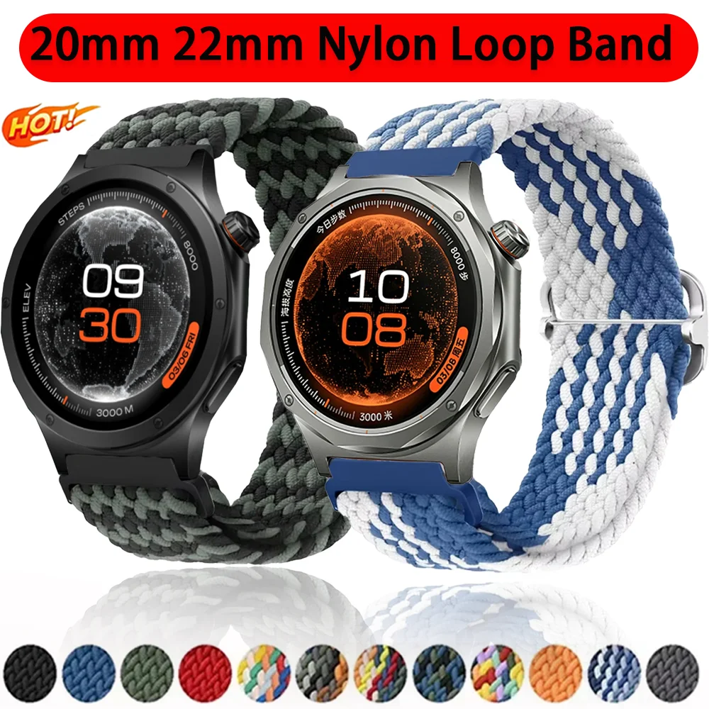 20mm 22mm Sports Nylon Loop Band for Oneplus Watch 4 Lite 3 2 2R Strap OPPO Watch S X3 X2 Bracelet Amazfit Active Max 3 2 Correa