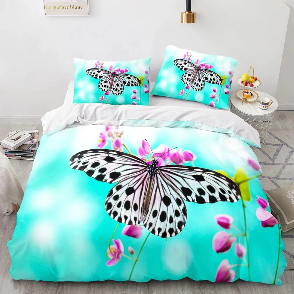 Butterfly Bedding Set Single Twin Full Queen King Size Mountain Elf Bed Set Aldult Kid Bedroom Duvetcover Sets 3D Print 038