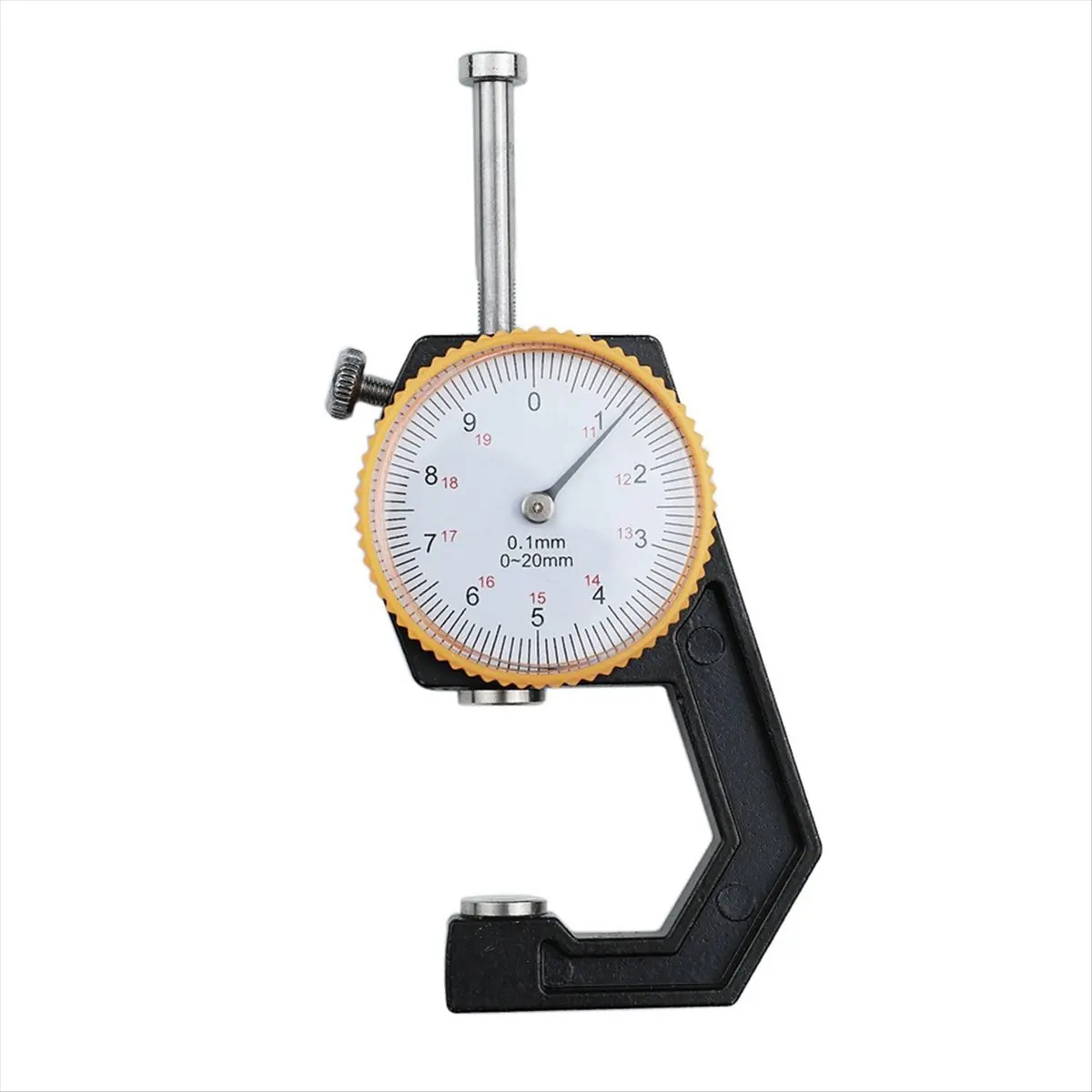 AT16 Portable Mini Thickness Gauge 0-20mm Pointer Thickness Gauge Handheld Flat Heads Thickness Gauge Paper Thickness Gauge