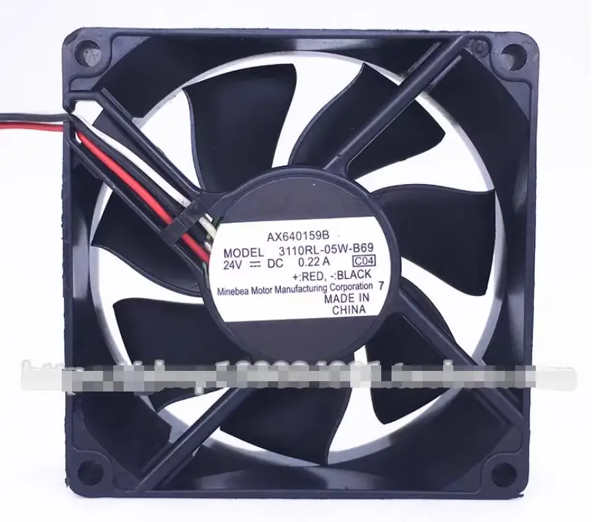 

NMB 3110RL-05W-B69 C04 DC 24V 0.22A 80x80x25mm 3-Wire Server Cooling Fan