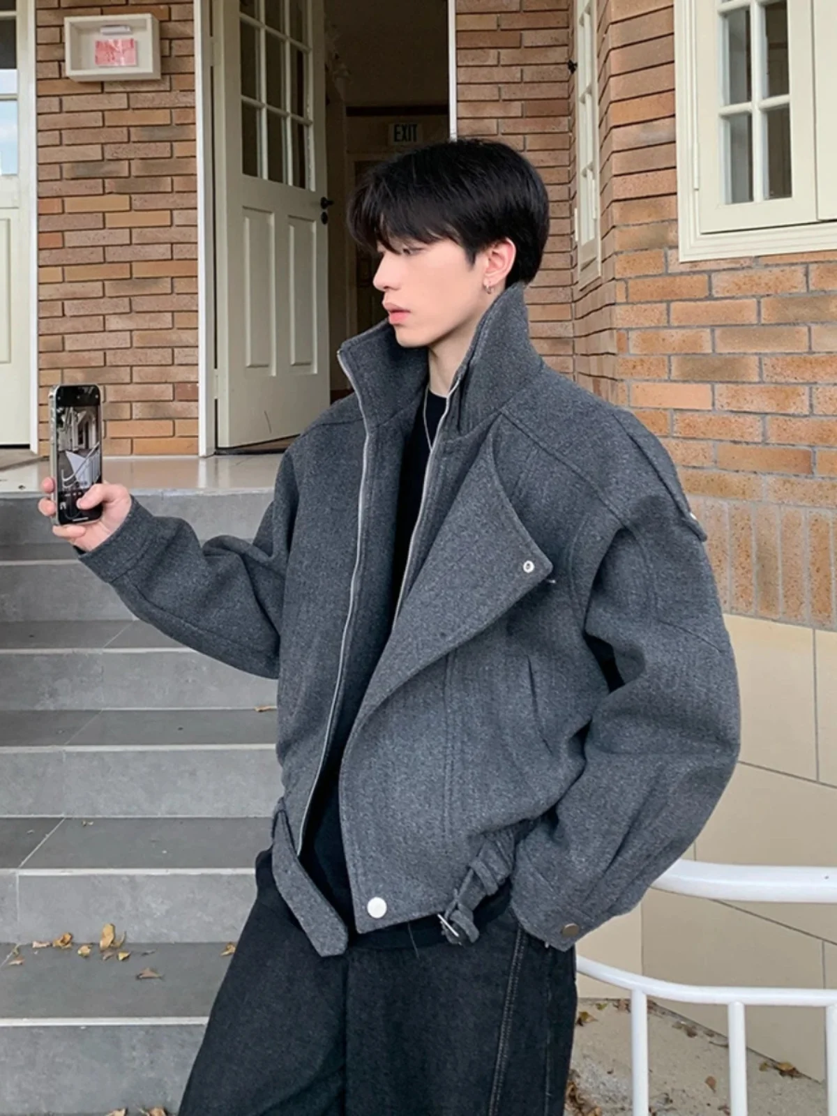 

Briti Sle ort шерстяной тюжет, мужской осенне-зимний дизайн Cleanfit, повседневная верхняя одежда, модная молодежная теплая одежда