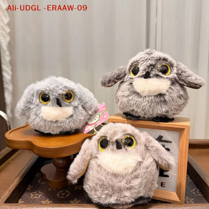 1PC かわいいシミュレーションフクロウぬいぐるみキーホルダーペンダントバックパック吊り下げ装飾ギフト