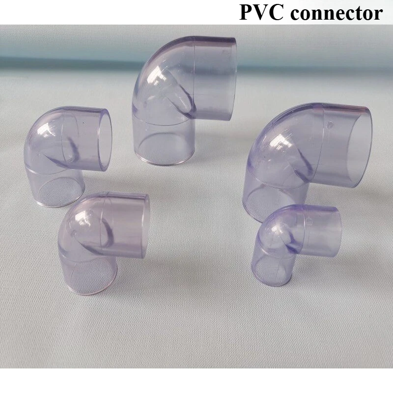 PVC transparent pipe elbow tee joint, straight through fish tank water supply pipe fittings, plastic joint 16mm-50mm