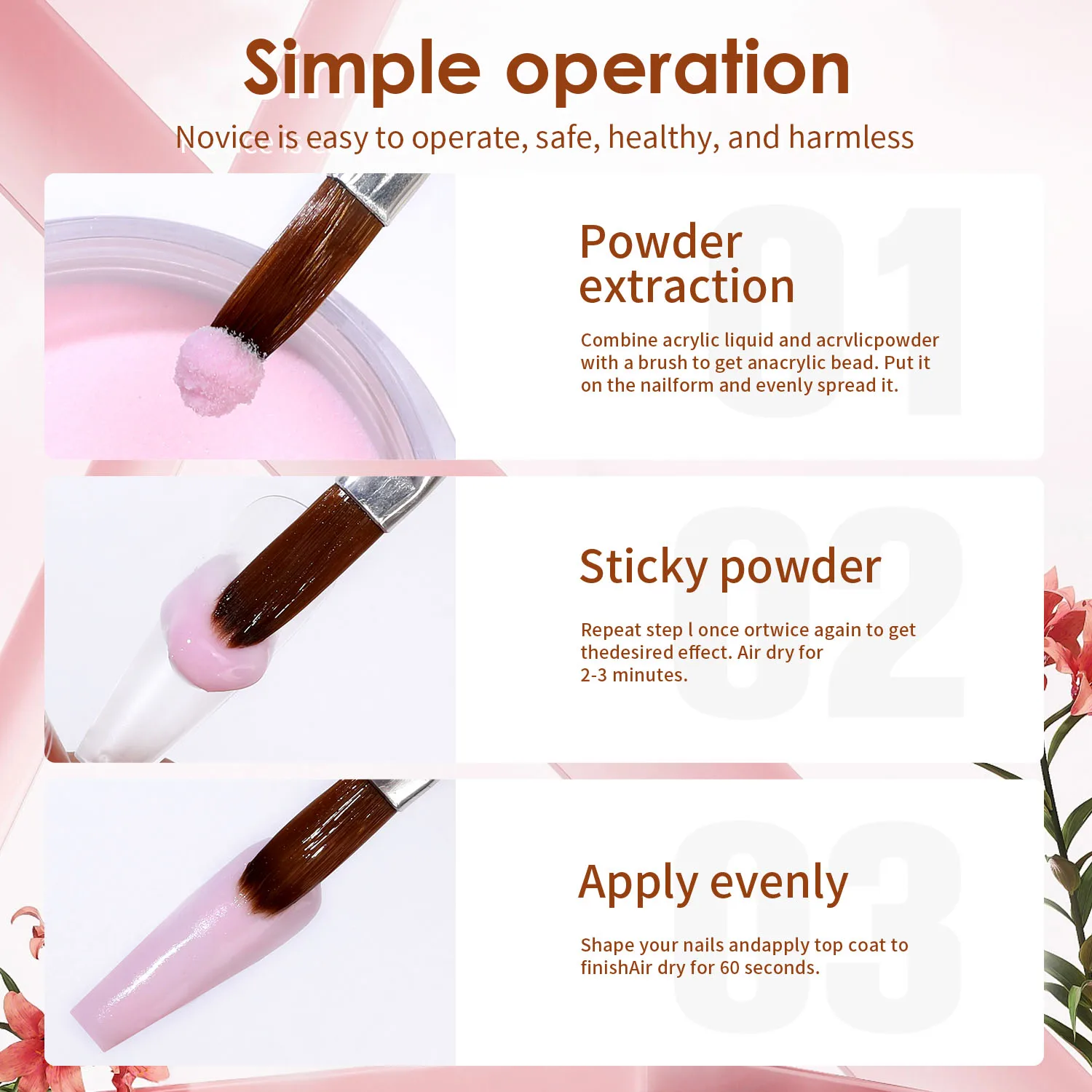 مجموعة مسحوق أظافر أكريليك مكونة من 20 لونًا، مسحوق أكريليك ملون لهدايا وصلات الأظافر المنزلية وصالونات الأظافر لا حاجة إلى مصباح الأظافر