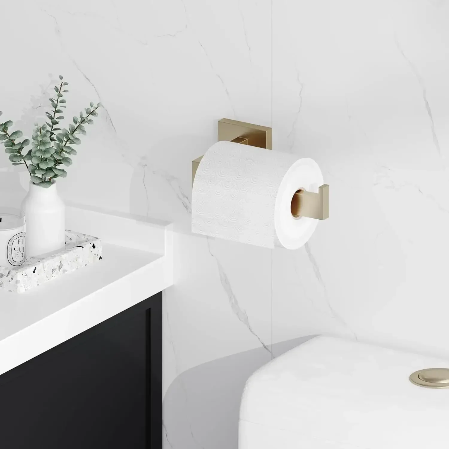 

[XMSJ]20-Piece Brushed Gold Bathroom Accessories Set – 23.6" Towel Bar, Towel Ring, Toilet Paper Holder & Hooks, Wall Mounted Ba