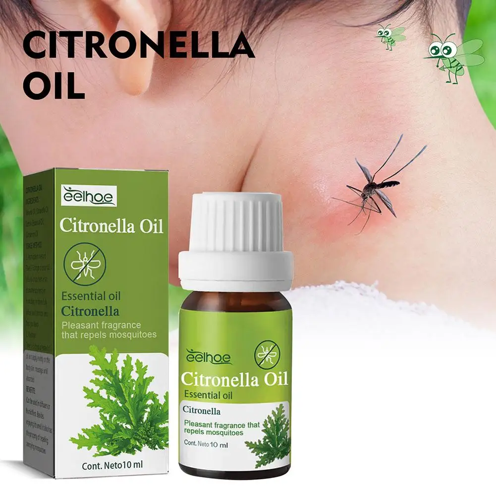 10ml Pure Natural Citronella Essential Oil Citronella Oil Mosquitoes Repellents Diffuser Aroma Oil Aromatic Essential Oils Care