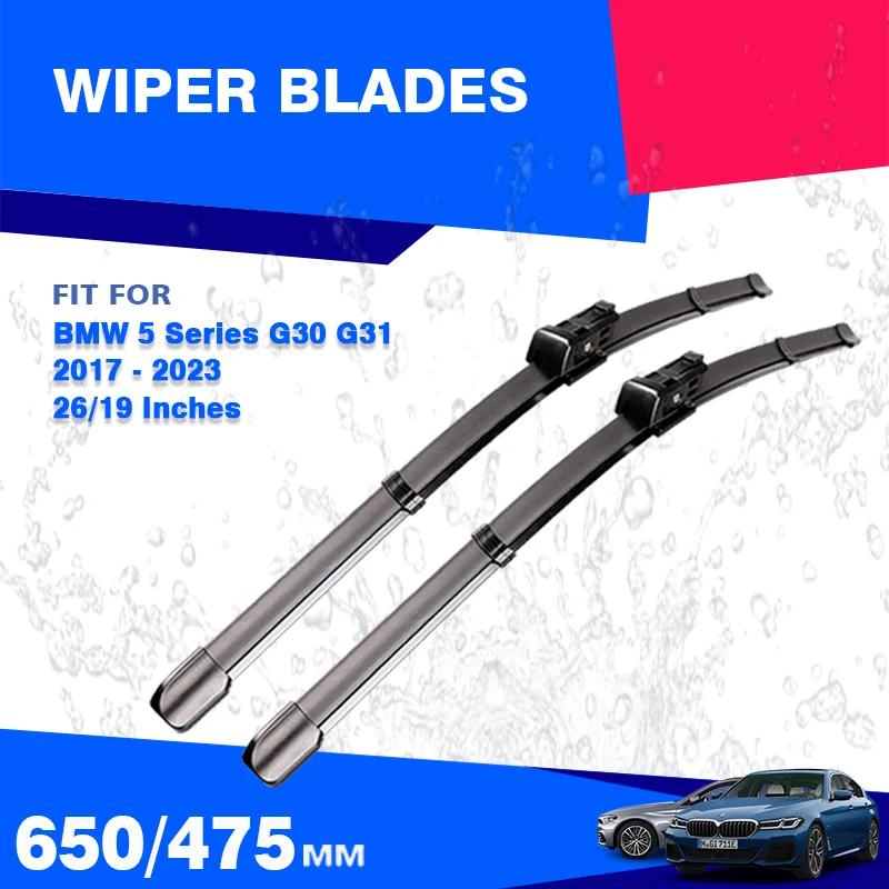 For BMW 5 Series G30 G31 2017 - 2023 Touring Front Rear Windshield Wiper Blades Windscreen Accessories 540i 520d 520i 550 530