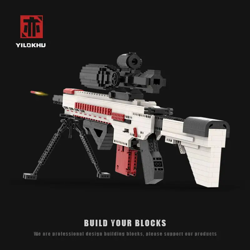 1930PCS Technical G28 DMR Sniper Rifle Building Blocks Shotable With Bullet Assemble MOC Gun Bricks Toy Gift For Adult