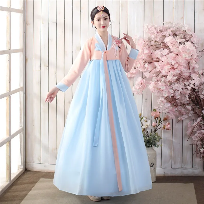 Disfraz antiguo coreano para mujer, Hanbok tradicional étnico, baile de escenario, nuevo