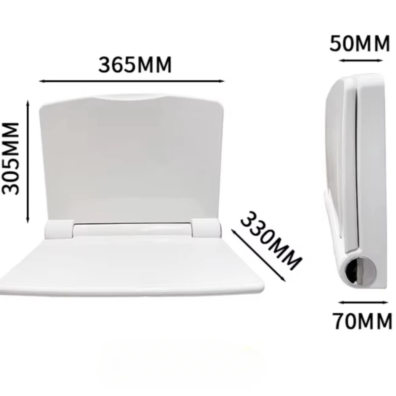 방수 접이식 목욕 시트 미끄럼 방지 벽 샤워 의자, 노인 욕실 의자, 방습 변기 벤치 124, 특별 할인