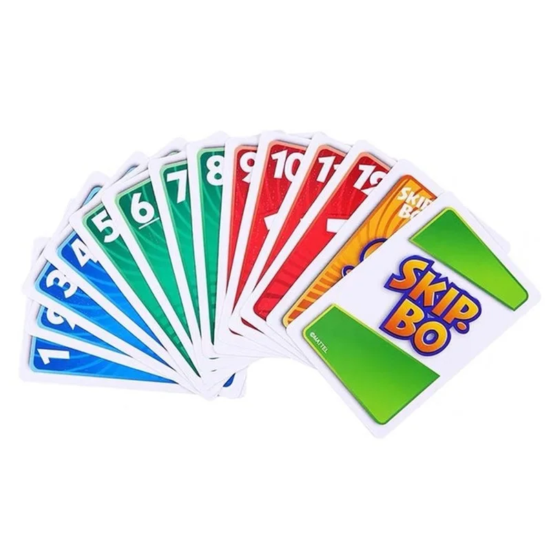 Mattel Games UNO SKIP BO Card Game for Family Night Featuring Tv Show Themed Graphics and a Special Rule for 2-10 Players