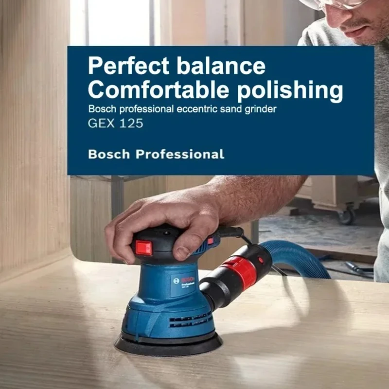 BOSCH GEX 125 Corded Orbital Sander Low Vibration Ergonomic Grip Cabinet Edge Detail Refinishing Equipment