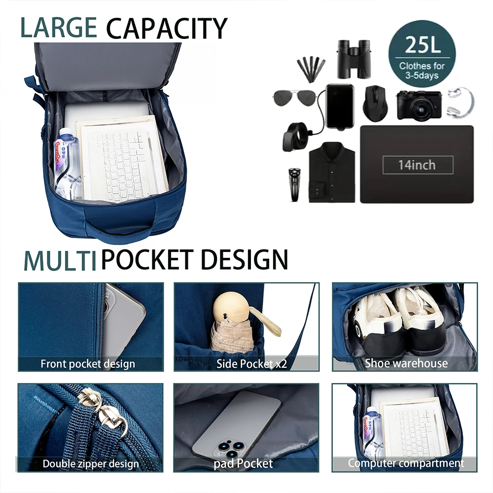 40X30X20Cmboarding Reiserucksack, kompatibel mit Ryanair, Easyjet und Wizardair Budget-Rucksäcken (ausgewählte Produkte) – Detail 12