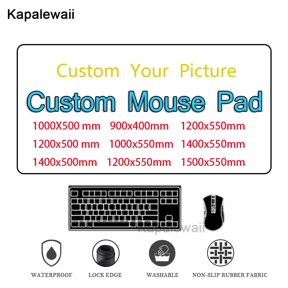 Custom Print Mouse Pad Diy Non-Slip Design Customized Mat 1500x550mm 1200x550mm XXXL Size Mousepad Keyboard HD Print Desk Mat