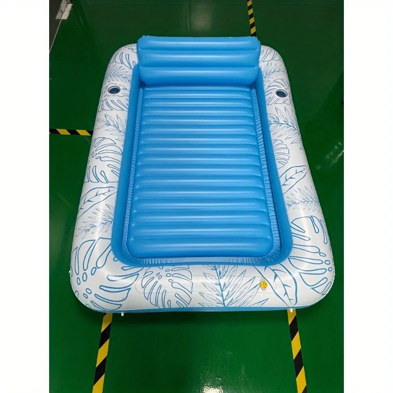 New manufacturer spot PVC inflatable single floating row maple leaf recliner foldable water-spraying maple leaf floating bed