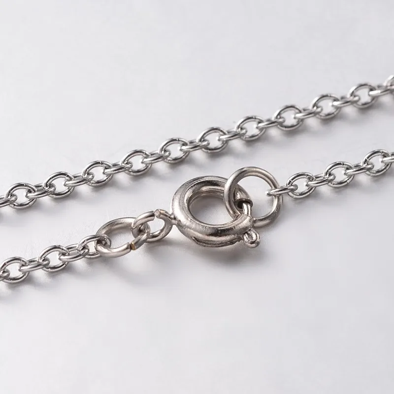 5pc 316 Surgical Stainless Steel Cable Chain Necklaces with Brass Spring Ring Clasps Stainless Steel Color 20 inch(50.8cm)