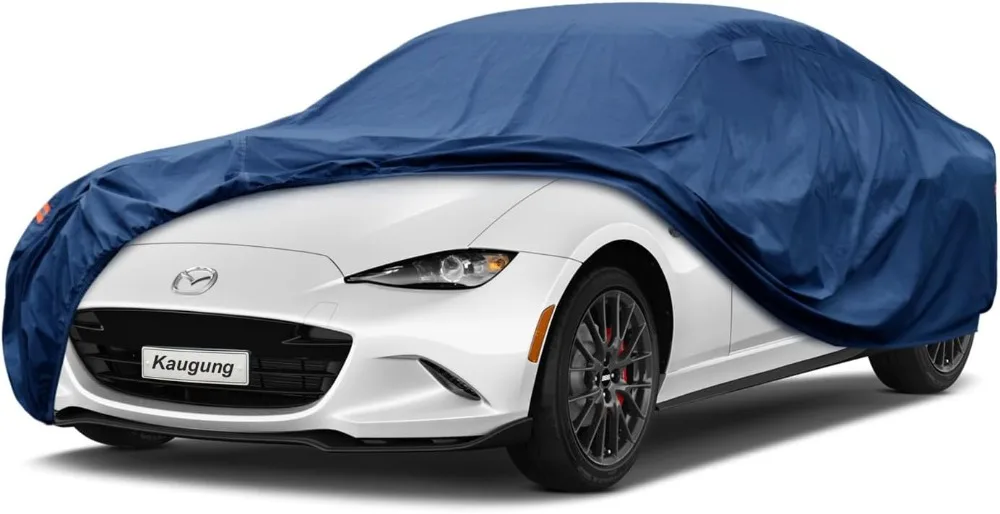 غطاء سيارة مقاوم للماء مناسب تمامًا لسيارة Mazda MX-5 Miata (1992-2025)، حماية لجميع الأحوال الجوية مع فتحة تهوية وقفل مضاد للسرقة