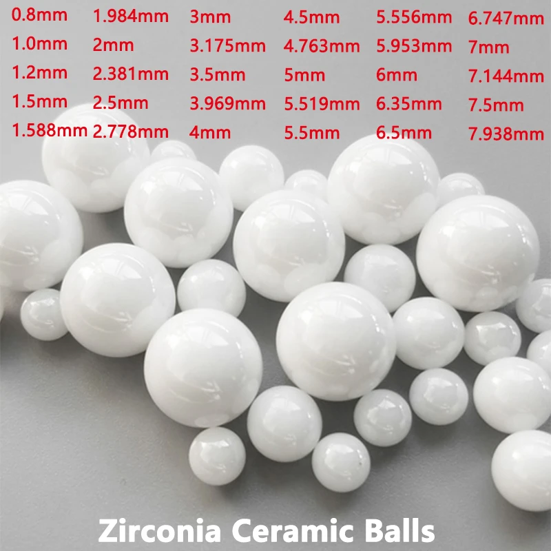 Zirconia Ceramic Balls 0.8 1 1.2 1.5 1.588 1.984 2 2.381 2.5 2.778 3 - 7.938mm ZrO2 G10 Grade Self-lubricating Round Ball Bead
