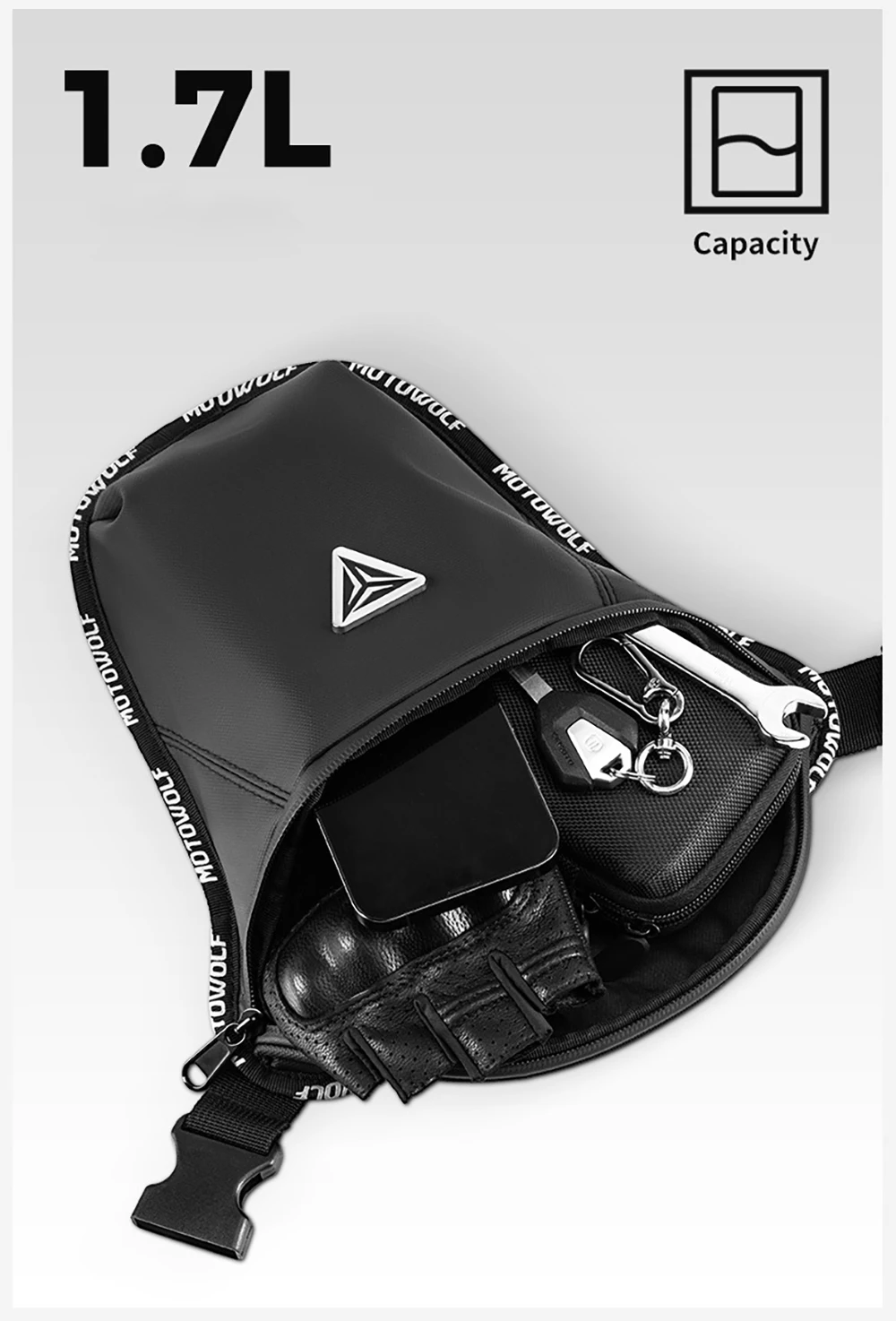 Riñonera para motocicleta, bolsa impermeable para pierna y bicicleta, ligera, informal, para montar en el muslo, deporte