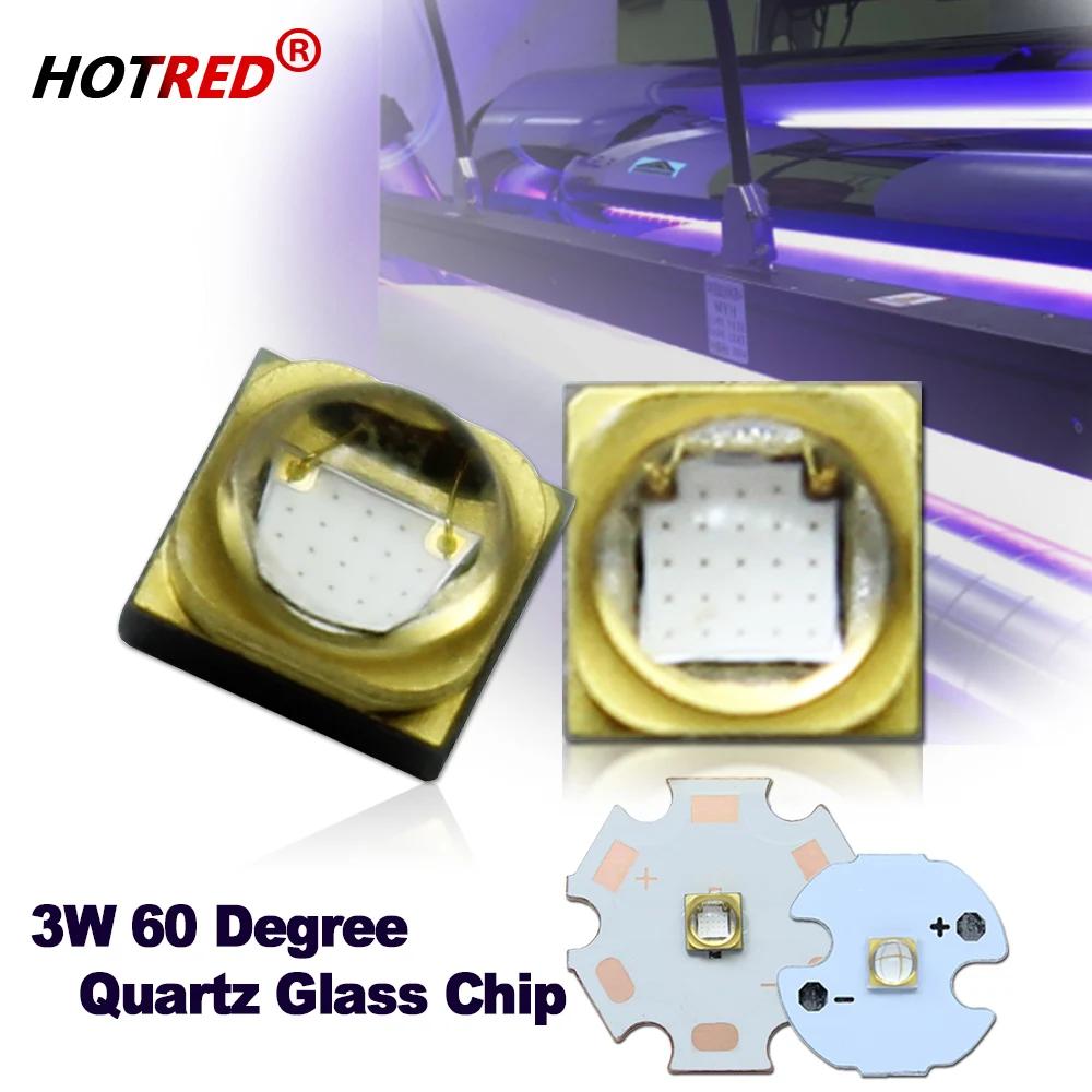 3W 3535 High Power UV LED LG Vertical Quartz Glass Chip 45mil Light Beads 60 Degree 365nm 385nm 395nm 405nm For Print Curing DIY