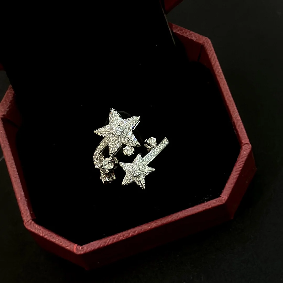 

Европа Америка изысканное серебро 925 пробы с бриллиантами и кристаллами звезды роскошное кольцо женское ювелирное изделие высшего качества