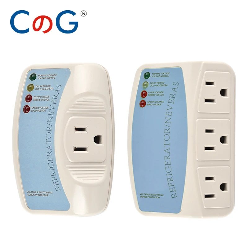 CG Single/Three Outlet Power Surge Protector Home Appliance Voltage Brownout Plug US Standard for PC/TV/Refrigerator 120V 15A