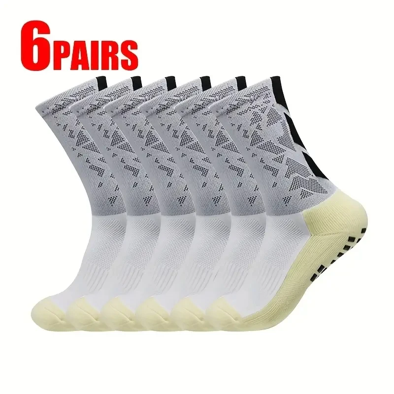 6 Pairs Men Women Camouflage Arrow Football Socks Comfortable Breathable Anti-slip Silicone Soccer Running Cycling Sports Socks