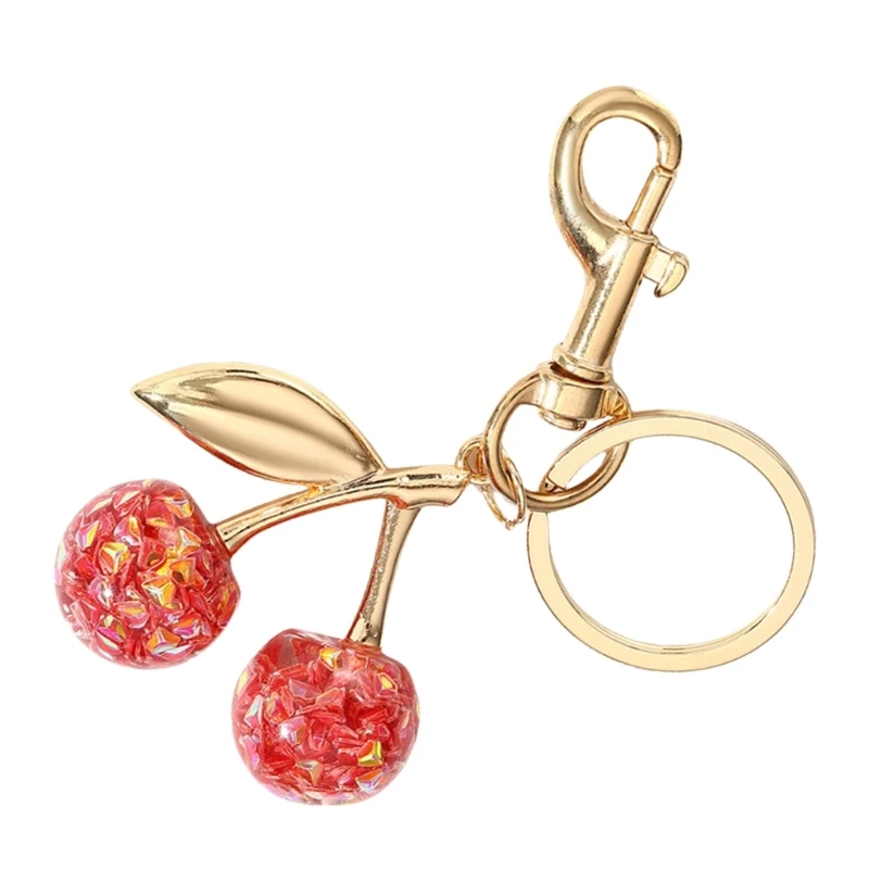 Cherry Key Holder Cherry Keychain Accessory Fashion Keyrings Elegant Bag Embellishment 97QE