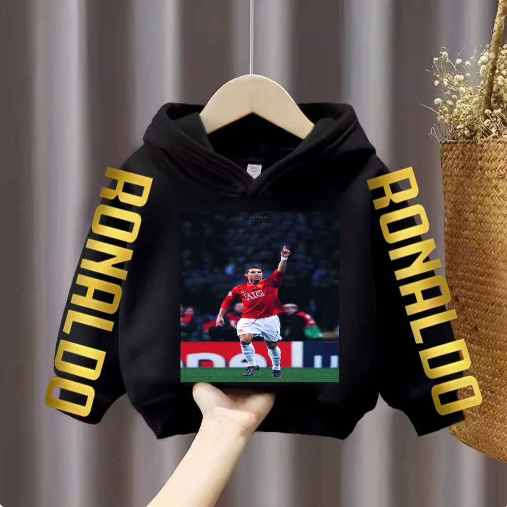 

Толстовка с капюшоном в стиле ретро Криштиану Роналду для детей, весенне-осенняя уличная модная одежда CR7