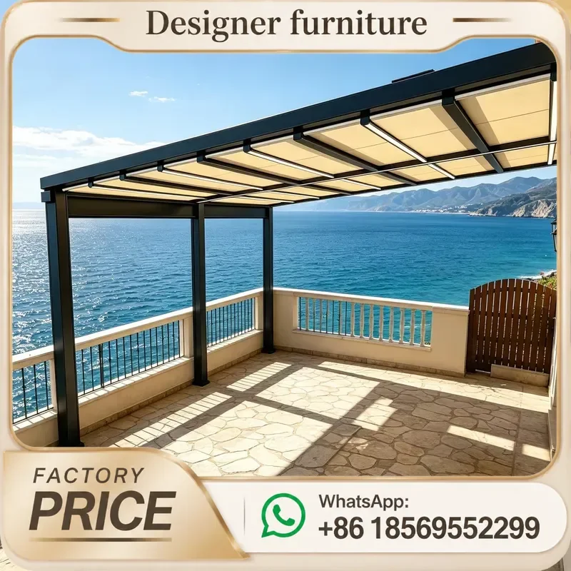 Pergola Canopy Retractable Outdoor Awning Waterproof UV Resistant Carpa Plegable Shade for Patio Courtyard All Season