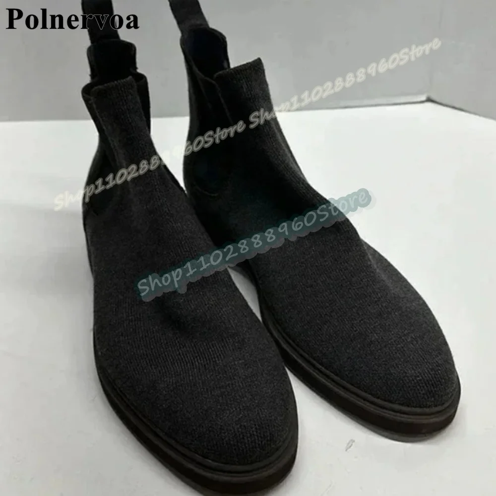 Trending Casual Black Comfortable Men Pumps Flats Stylish Shoes For Men Slip On Round Toe Fashionable 2026 Customized Men Boots