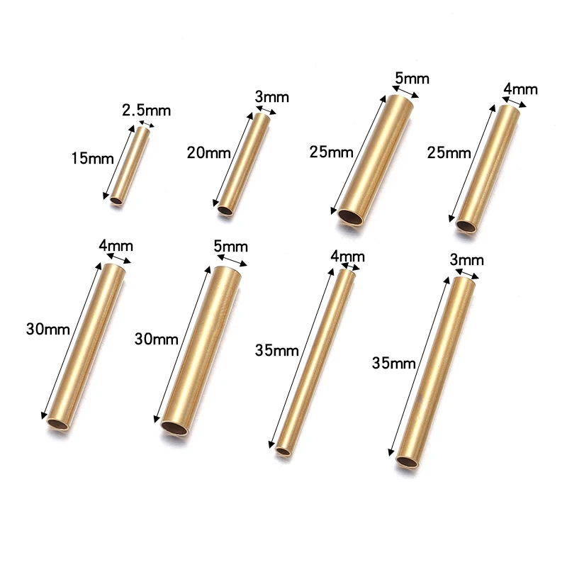 10PCS/Lot Straight Tube Stainless Steel Hole 2/2.6/3.3/4.3mm Spacer Tube Connectors For Diy Jewelry Bracelet Accessories