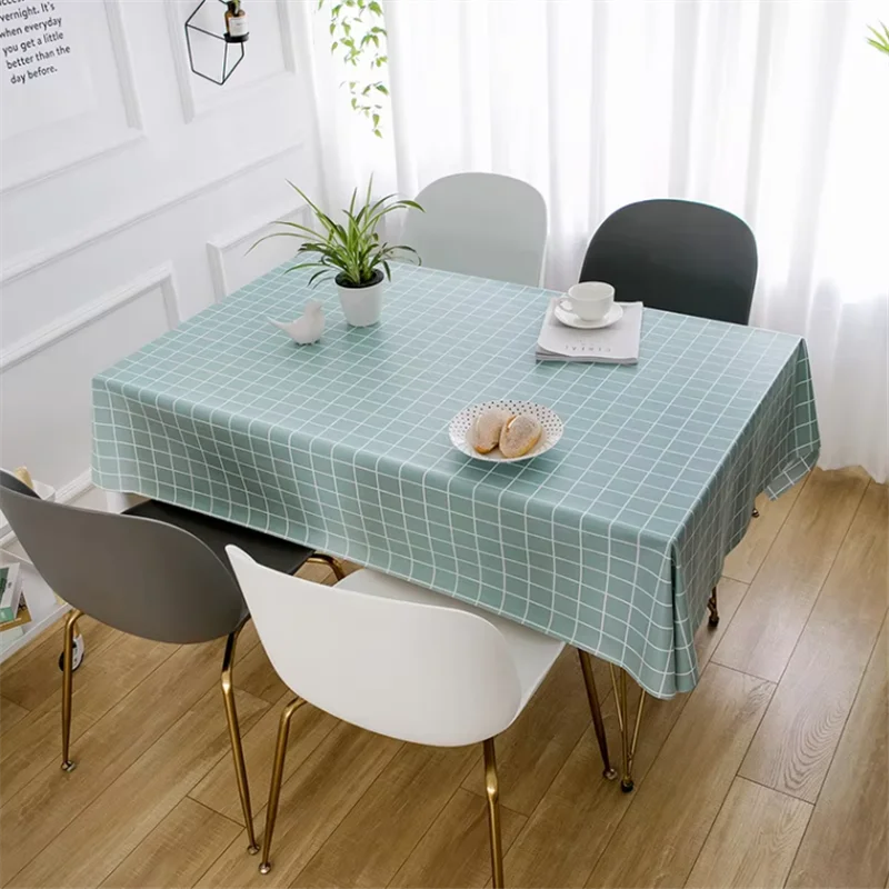 Light Luxury Style Rectangular Tablecloth Living Room Waterproof Oil Proof Dining Table Cover Simple Home Decoration Tablecloth