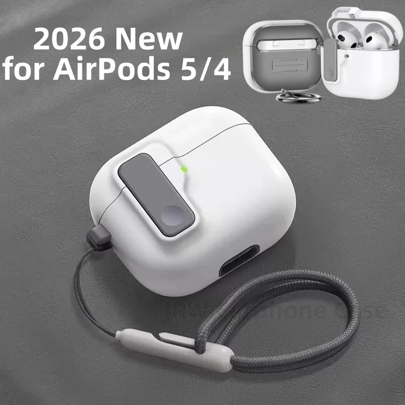 for AirPods 5/4 Case Magnetic Lock Design Shockproof Protector Headphone Accessories with Cleaner Kit & Keychain for AirPods 5/4