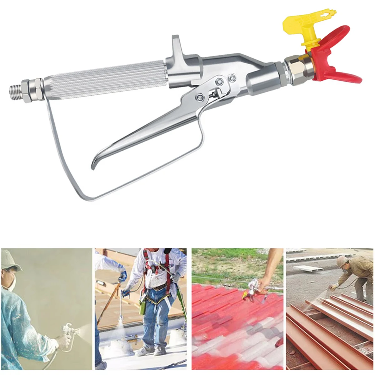 5000PSI مسدس مقبض مستقيم ارتفاع ضغط بندقية رذاذ مضمنة علاج بندقية رذاذ 517 تلميح وآلة الرش بدون هواء
