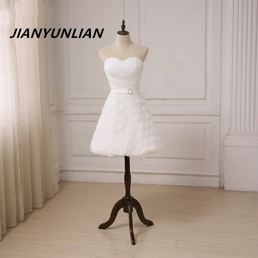 

Short Wedding Dresses Sweetheart Knee Length A-line Lace Little Dress Vestido De Noiva Robe De Mariee