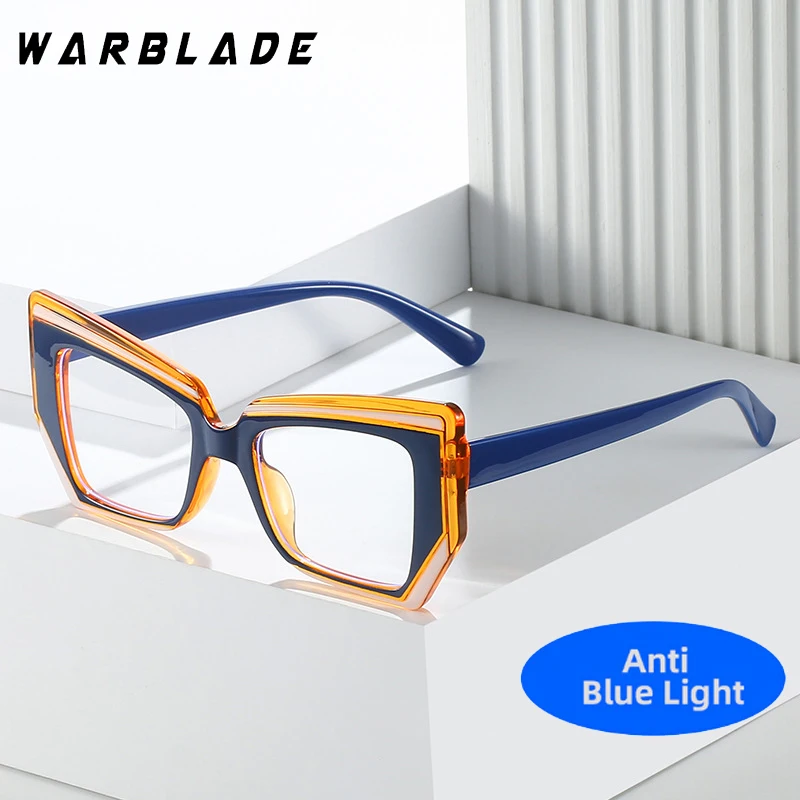 

TR90 Women Cat Eye Anti Blue Light Glasses Trendy Vintage Luxury Brand Design Eyeglasses Ladies Fashion Irregular Square Eyewear