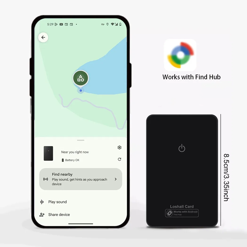 

Smart Card Tracker Wireless Charging 100dB Loud 5-6 Months Battery Life Works With Find My Find Hub For Wallet Luggage Ke
