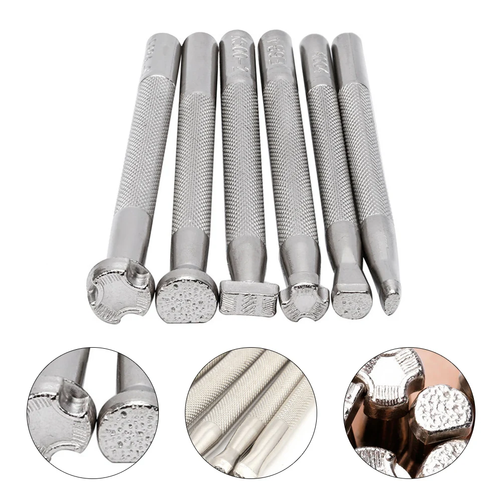 

6 Pcs Craft Stamping Tools Durable Steel Carving Molds For Wallet Belt DIY Professional Leatherworking