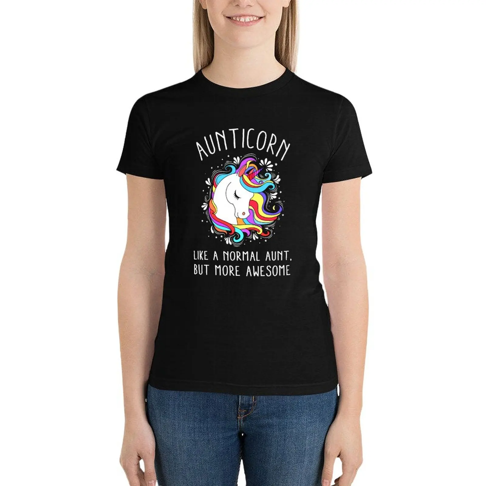 AUNTICORN DEFINITION MEANING LIKE A NORMAL AUNT ONLY MORE AWESOME T-Shirt cute clothes summer tops summer clothes for Women