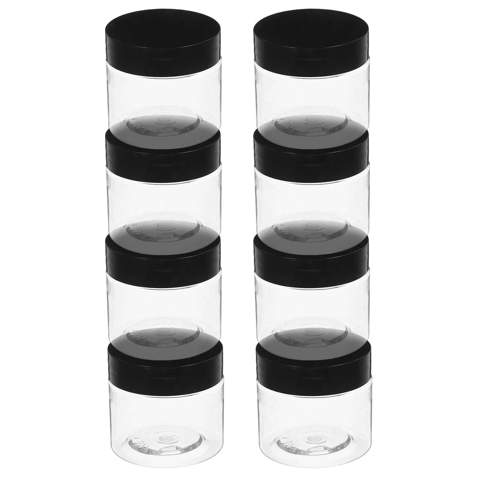 

8 pcs Empty Bottles Round Clear Cream Jar Small Capacity Leak-Proof Travel Container Refillable Plastic Jars With Lids
