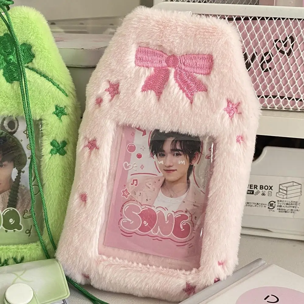 3 Inch Plush Card Holder Fluffy Photocard Holder Bus Card Sleeve Student ID Bank Credit Card Holder Protector Stationery