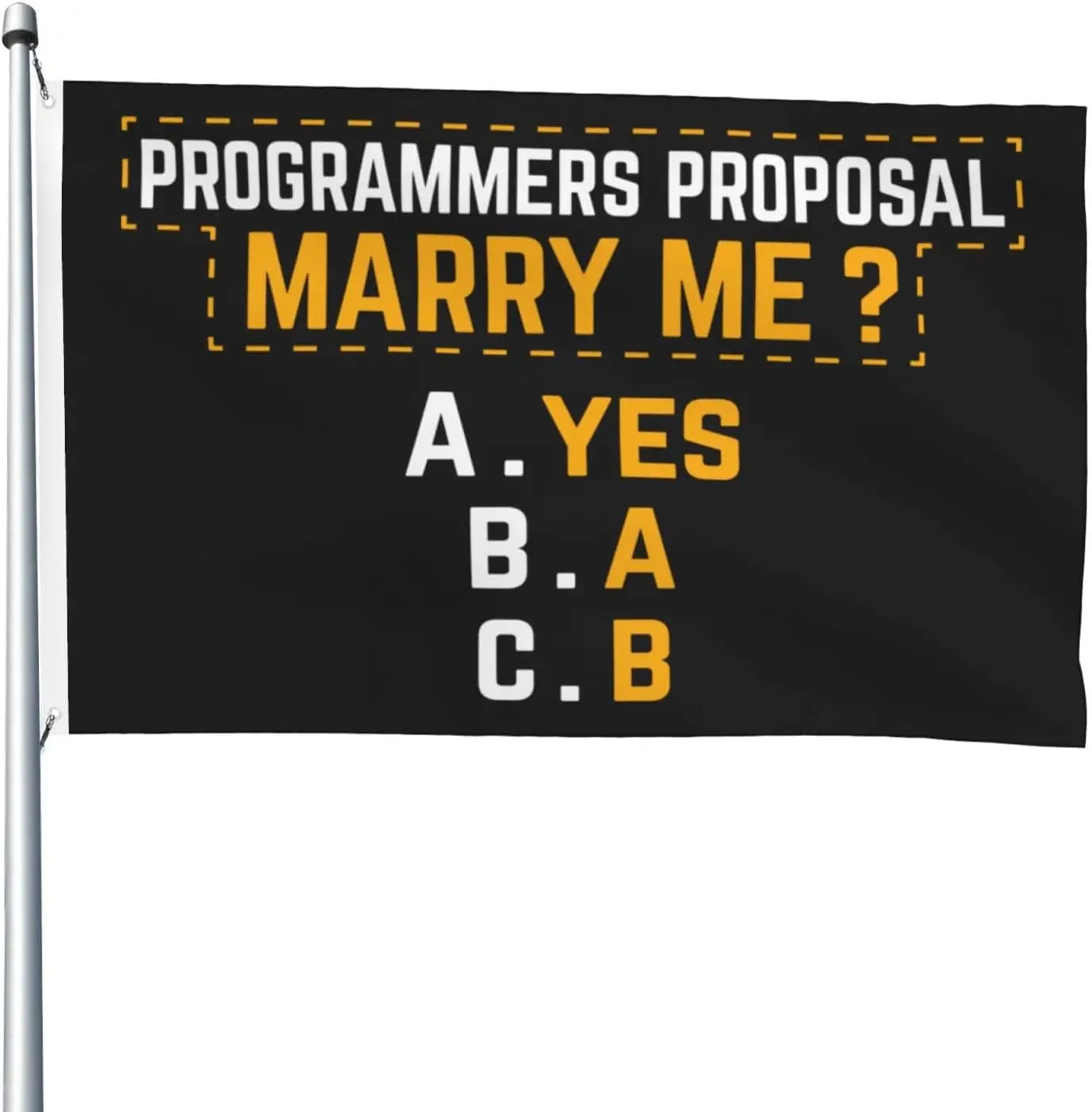 Flagnshow 100% Polyester Software Developer Programmers Proposal Marry Me Flags