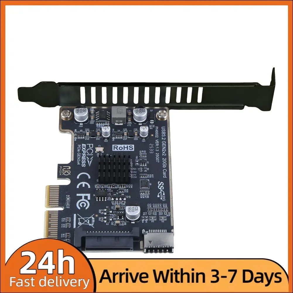 

Плата расширения PCIe на Type-E USB 3.2 GEN2 20 Гбит/с, райзер-карта 20 Гбит/с Type E Express Card для передней панели настольного ПК (Type-C)
