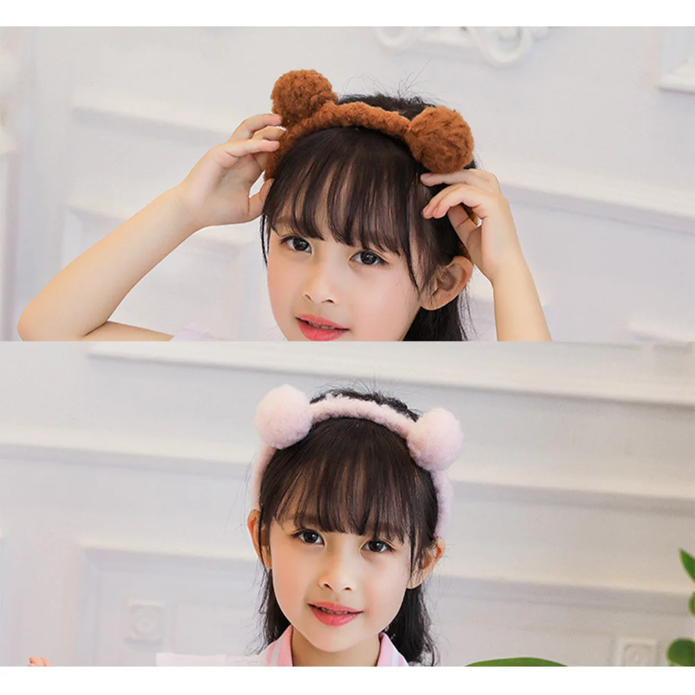 

Dark Brown Bear Ears Hairband Soft Material Cute Decor for Kid Child Girl Party Performance Cosplay Festival Head Ball