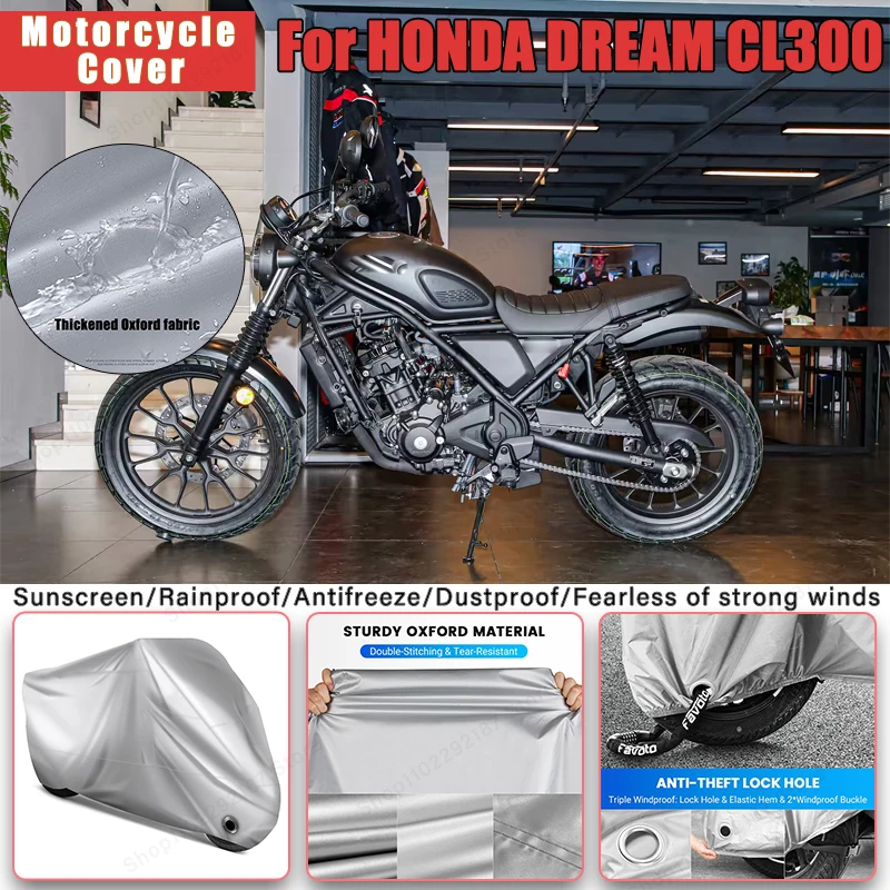 

For HONDA DREAM CL300 No Ear Motorcycle Cover - Outdoor Full Body Protection, Waterproof Dustproof Heat-Resistant Moto Accessory
