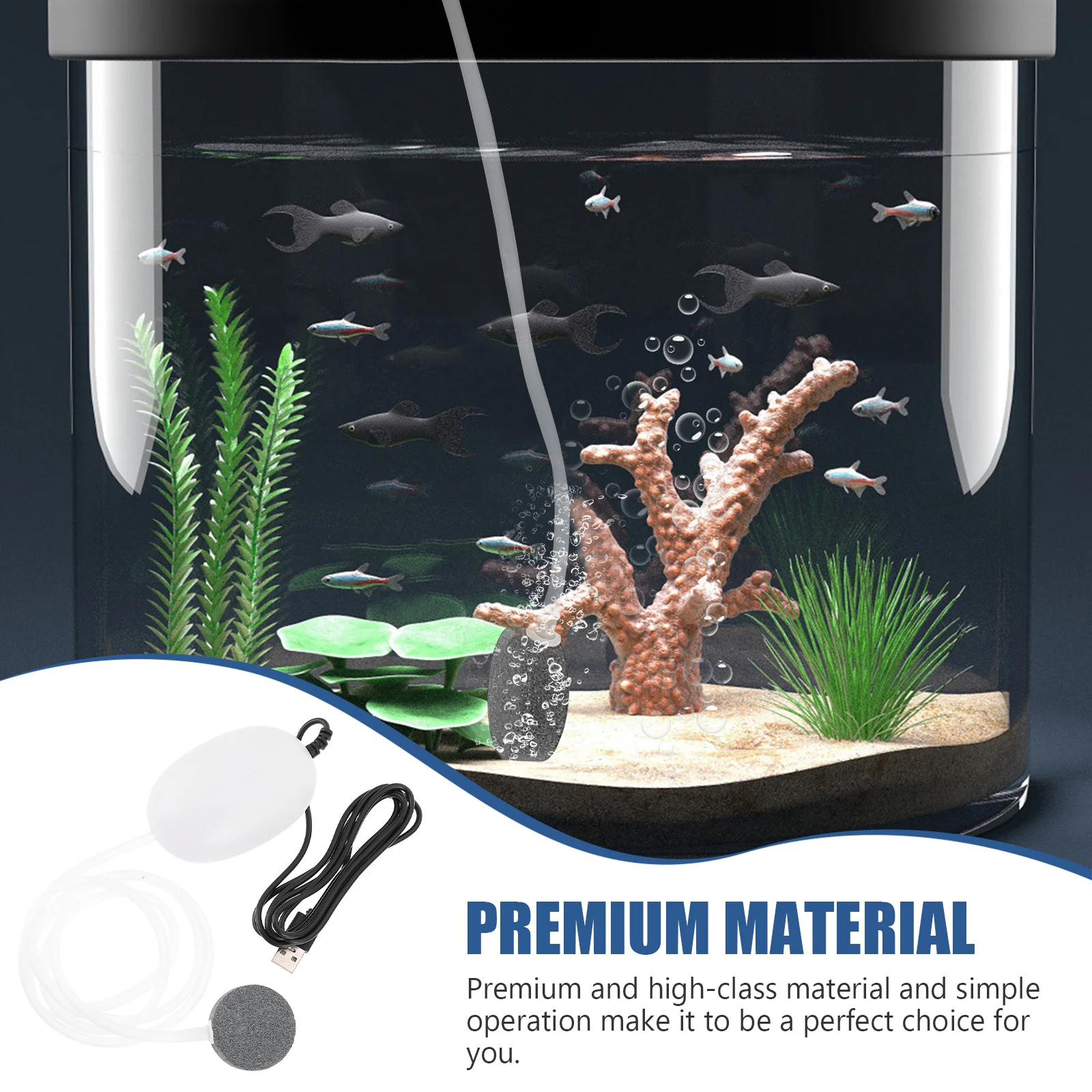 

1 set 1 Set Portable Aquarium Air Pump Plastic Usb Oxygen Pump Mini Silent Fish Tank Bubbler Aerator For Small Fish Tank Outdoor