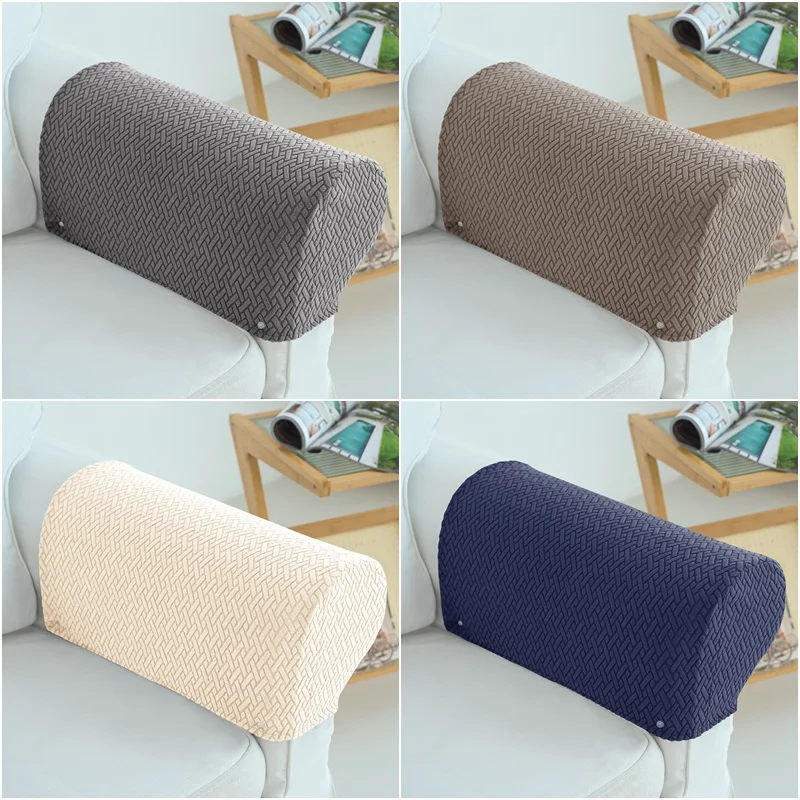 2pcs/set Jacquard Elastic Sofa Armrest Cover Non Slip Couch Chair Arm Protector Stretch Dustproof Sofa Towel Armchairs Covers