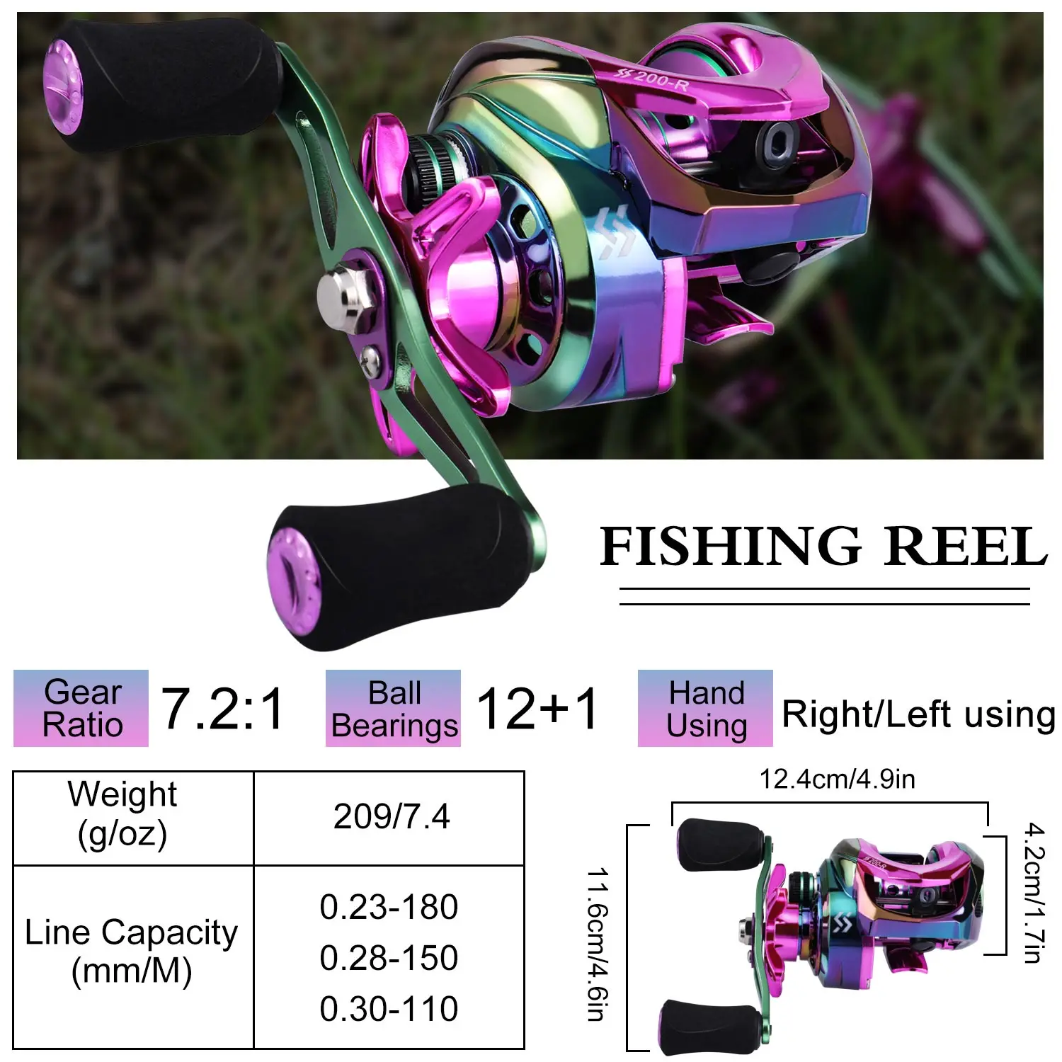 Sougayilang Carrete Baitcasting Ultraligero 7.2:1 para Lucio - imagen 5