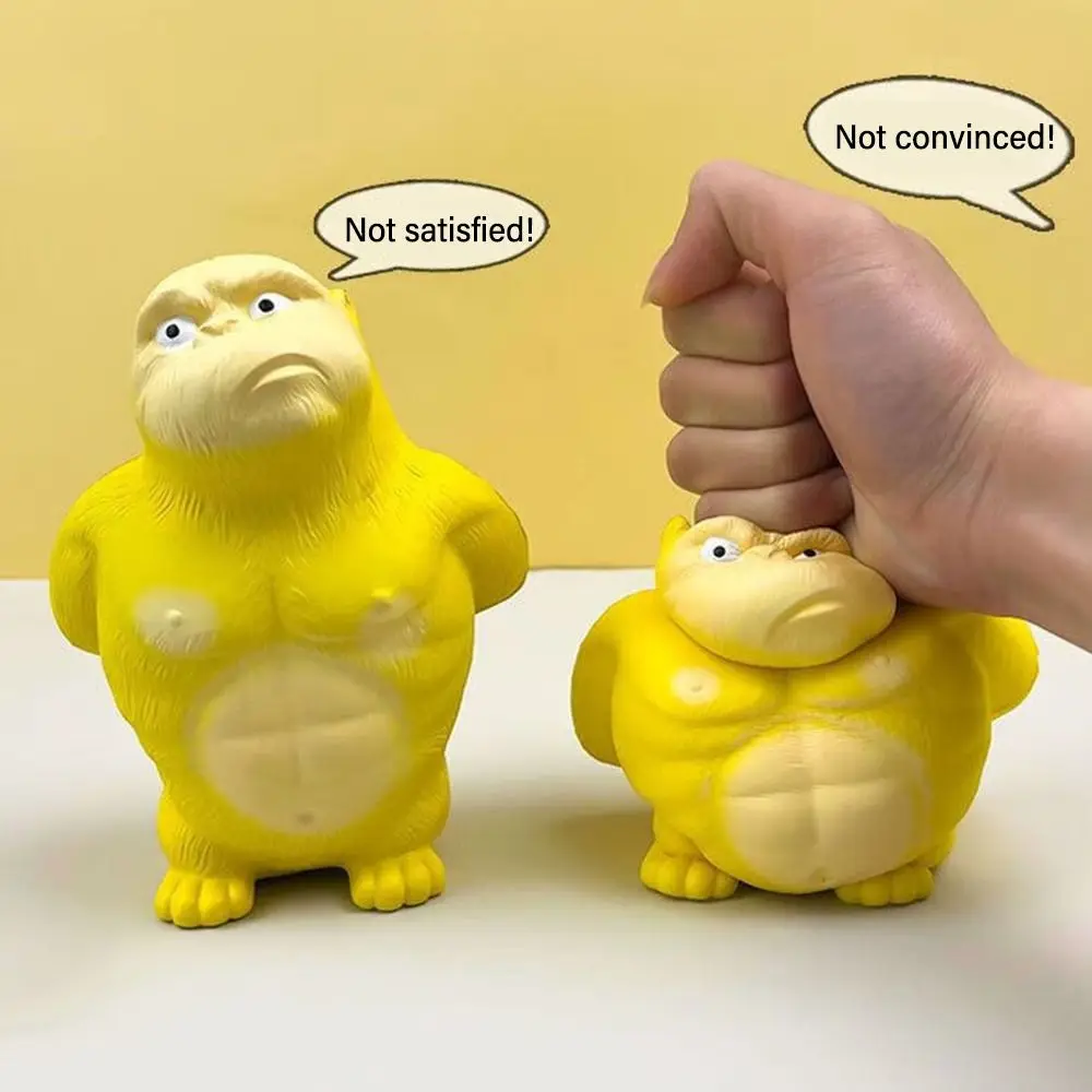 Kreative gelbe Quetsch spielzeug Cartoon Orang-Utan PVC Gorilla Rebound Spielzeug Dekomprimieren Stress Geburtstags geschenk Stress abbau Spielzeug